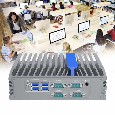 J6412 Fanless Mini Pc Triple Display Dual Lan Fanless Box Pc With 4 COM RS232/485