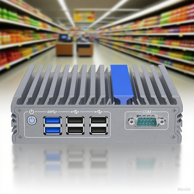 DIN-Rail J3710 Quad Core Fanless Mini Computer with Wide Voltage for Industrial Control